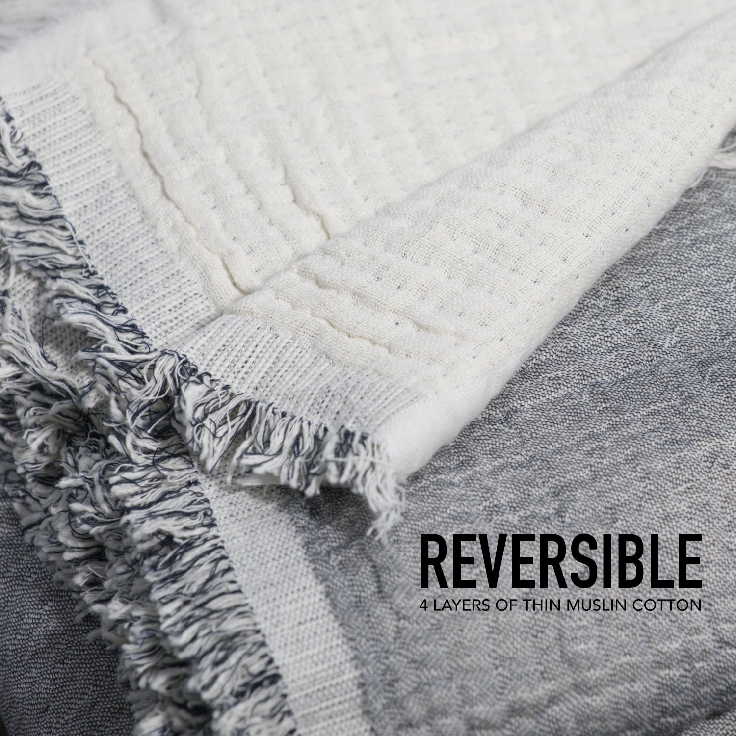 100% Cotton Reversible  Muslin Throw Blankets