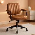 Brown Desk Chair With Wheels And Armrests Adjustable